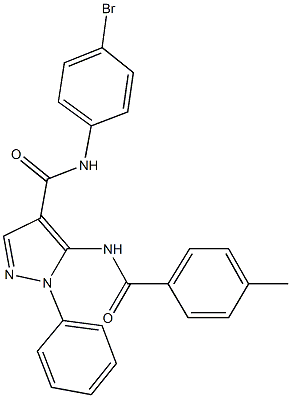 N-(4-bromophenyl)-5-[(4-methylbenzoyl)amino]-1-phenyl-1H-pyrazole-4-carboxamide Struktur