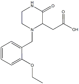 [1-(2-ethoxybenzyl)-3-oxo-2-piperazinyl]acetic acid 化学構造式