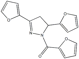 1-(2-furoyl)-3,5-di(2-furyl)-4,5-dihydro-1H-pyrazole,,结构式