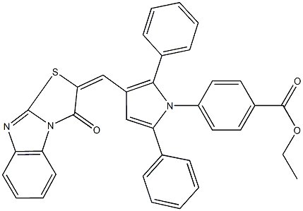 ethyl 4-{3-[(3-oxo[1,3]thiazolo[3,2-a]benzimidazol-2(3H)-ylidene)methyl]-2,5-diphenyl-1H-pyrrol-1-yl}benzoate Structure