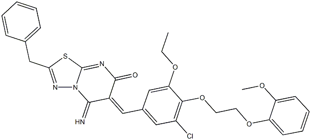 2-benzyl-6-{3-chloro-5-ethoxy-4-[2-(2-methoxyphenoxy)ethoxy]benzylidene}-5-imino-5,6-dihydro-7H-[1,3,4]thiadiazolo[3,2-a]pyrimidin-7-one