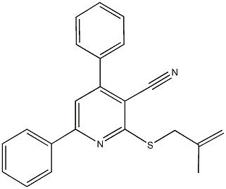 2-[(2-methyl-2-propenyl)sulfanyl]-4,6-diphenylnicotinonitrile,,结构式