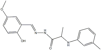 N'-(2-hydroxy-5-methoxybenzylidene)-2-(3-toluidino)propanohydrazide