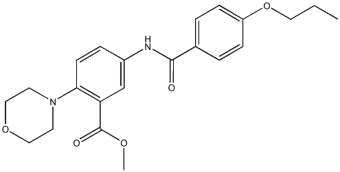 methyl 2-(4-morpholinyl)-5-[(4-propoxybenzoyl)amino]benzoate Structure