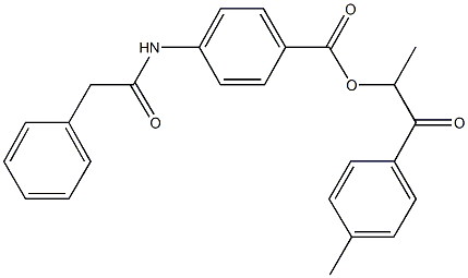 1-methyl-2-(4-methylphenyl)-2-oxoethyl 4-[(phenylacetyl)amino]benzoate Structure