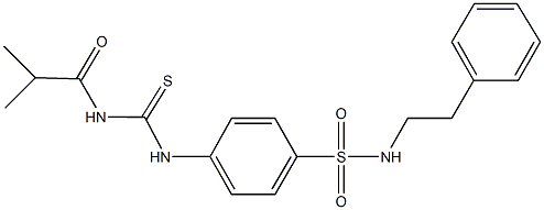 4-{[(isobutyrylamino)carbothioyl]amino}-N-(2-phenylethyl)benzenesulfonamide 结构式