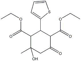diethyl 4-hydroxy-4-methyl-6-oxo-2-(2-thienyl)-1,3-cyclohexanedicarboxylate 结构式