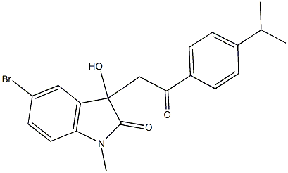 5-bromo-3-hydroxy-3-[2-(4-isopropylphenyl)-2-oxoethyl]-1-methyl-1,3-dihydro-2H-indol-2-one 结构式