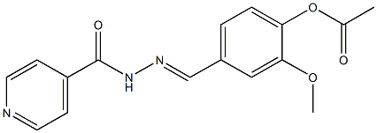 4-(2-isonicotinoylcarbohydrazonoyl)-2-methoxyphenyl acetate 化学構造式