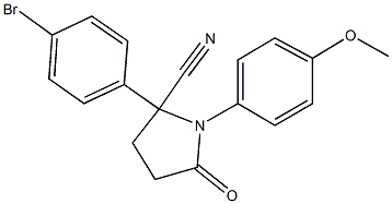 2-(4-bromophenyl)-1-(4-methoxyphenyl)-5-oxo-2-pyrrolidinecarbonitrile,,结构式