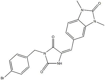 3-(4-bromobenzyl)-5-[(1,3-dimethyl-2-oxo-2,3-dihydro-1H-benzimidazol-5-yl)methylene]-2,4-imidazolidinedione|