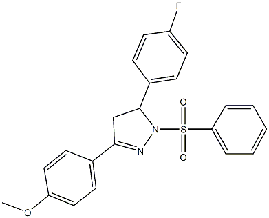 4-[5-(4-fluorophenyl)-1-(phenylsulfonyl)-4,5-dihydro-1H-pyrazol-3-yl]phenyl methyl ether 结构式