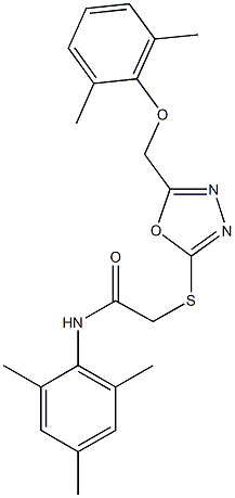 2-({5-[(2,6-dimethylphenoxy)methyl]-1,3,4-oxadiazol-2-yl}sulfanyl)-N-mesitylacetamide Structure