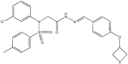 N-(3-chlorophenyl)-4-methyl-N-(2-oxo-2-{2-[4-(3-thietanyloxy)benzylidene]hydrazino}ethyl)benzenesulfonamide|