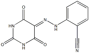 2-[2-(2,4,6-trioxotetrahydropyrimidin-5(2H)-ylidene)hydrazino]benzonitrile,,结构式