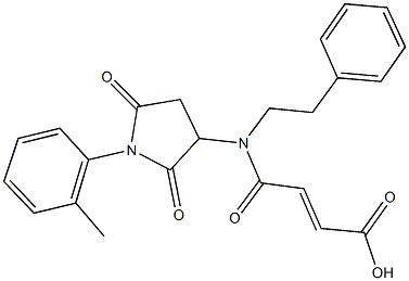 4-[[1-(2-methylphenyl)-2,5-dioxo-3-pyrrolidinyl](2-phenylethyl)amino]-4-oxo-2-butenoic acid 结构式