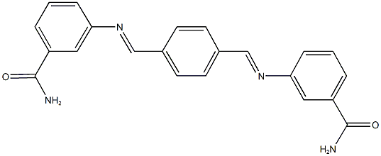 3-{[4-({[3-(aminocarbonyl)phenyl]imino}methyl)benzylidene]amino}benzamide,,结构式