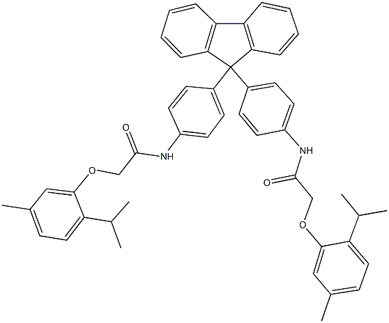 2-(2-isopropyl-5-methylphenoxy)-N-{4-[9-(4-{[(2-isopropyl-5-methylphenoxy)acetyl]amino}phenyl)-9H-fluoren-9-yl]phenyl}acetamide Structure