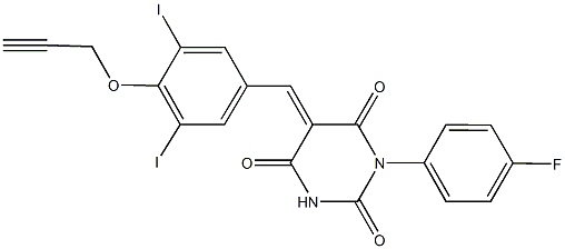 5-[3,5-diiodo-4-(2-propynyloxy)benzylidene]-1-(4-fluorophenyl)-2,4,6(1H,3H,5H)-pyrimidinetrione|