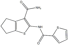 2-[(2-thienylcarbonyl)amino]-5,6-dihydro-4H-cyclopenta[b]thiophene-3-carboxamide,,结构式