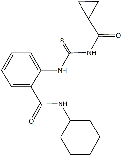 N-cyclohexyl-2-({[(cyclopropylcarbonyl)amino]carbothioyl}amino)benzamide Structure