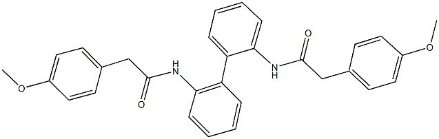 2-(4-methoxyphenyl)-N-(2'-{[(4-methoxyphenyl)acetyl]amino}[1,1'-biphenyl]-2-yl)acetamide 化学構造式