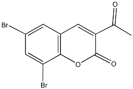3-acetyl-6,8-dibromo-2H-chromen-2-one 化学構造式