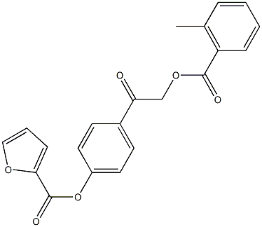 4-{2-[(2-methylbenzoyl)oxy]acetyl}phenyl 2-furoate 化学構造式