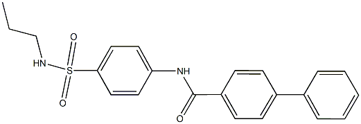 N-{4-[(propylamino)sulfonyl]phenyl}[1,1'-biphenyl]-4-carboxamide,,结构式