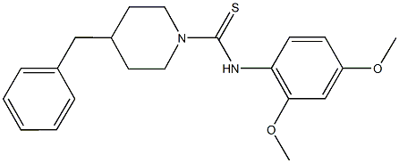 4-benzyl-N-(2,4-dimethoxyphenyl)-1-piperidinecarbothioamide Struktur