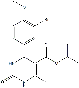 1-methylethyl 4-[3-bromo-4-(methyloxy)phenyl]-6-methyl-2-oxo-1,2,3,4-tetrahydropyrimidine-5-carboxylate,,结构式