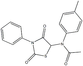 N-(2,4-dioxo-3-phenyl-1,3-thiazolidin-5-yl)-N-(4-methylphenyl)acetamide 结构式