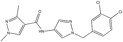 N-[1-(3,4-dichlorobenzyl)-1H-pyrazol-4-yl]-1,3-dimethyl-1H-pyrazole-4-carboxamide Struktur
