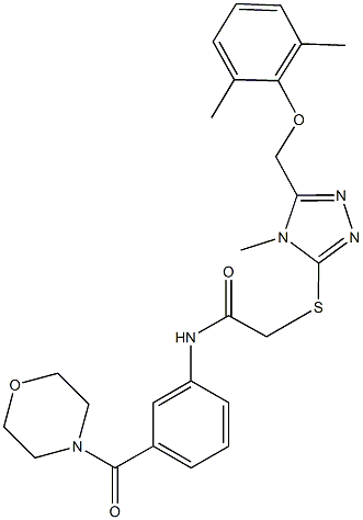 2-({5-[(2,6-dimethylphenoxy)methyl]-4-methyl-4H-1,2,4-triazol-3-yl}sulfanyl)-N-[3-(4-morpholinylcarbonyl)phenyl]acetamide 化学構造式