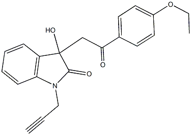 3-[2-(4-ethoxyphenyl)-2-oxoethyl]-3-hydroxy-1-(2-propynyl)-1,3-dihydro-2H-indol-2-one,,结构式