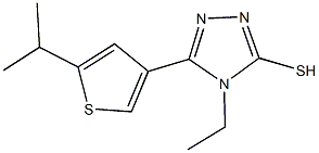 4-ethyl-5-(5-isopropyl-3-thienyl)-4H-1,2,4-triazole-3-thiol,,结构式
