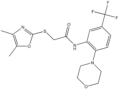 2-[(4,5-dimethyl-1,3-oxazol-2-yl)sulfanyl]-N-[2-(4-morpholinyl)-5-(trifluoromethyl)phenyl]acetamide