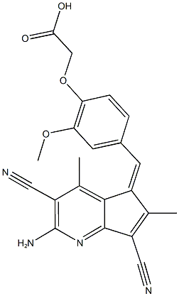  {4-[(2-amino-3,7-dicyano-4,6-dimethyl-5H-cyclopenta[b]pyridin-5-ylidene)methyl]-2-methoxyphenoxy}acetic acid