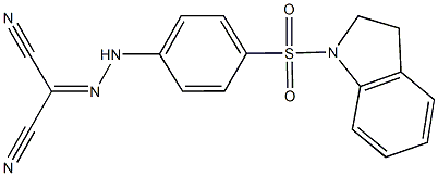 2-{[4-(2,3-dihydro-1H-indol-1-ylsulfonyl)phenyl]hydrazono}malononitrile Struktur