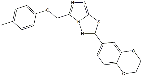 [6-(2,3-dihydro-1,4-benzodioxin-6-yl)[1,2,4]triazolo[3,4-b][1,3,4]thiadiazol-3-yl]methyl 4-methylphenyl ether Struktur