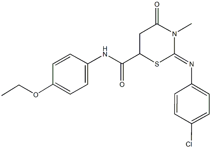 2-[(4-chlorophenyl)imino]-N-(4-ethoxyphenyl)-3-methyl-4-oxo-1,3-thiazinane-6-carboxamide