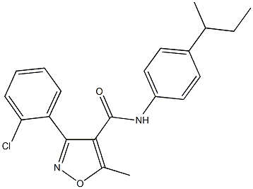 N-(4-sec-butylphenyl)-3-(2-chlorophenyl)-5-methyl-4-isoxazolecarboxamide Structure