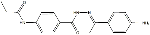 N-[4-({2-[1-(4-aminophenyl)ethylidene]hydrazino}carbonyl)phenyl]propanamide Structure