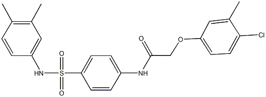 2-(4-chloro-3-methylphenoxy)-N-{4-[(3,4-dimethylanilino)sulfonyl]phenyl}acetamide,,结构式