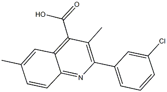 2-(3-chlorophenyl)-3,6-dimethyl-4-quinolinecarboxylic acid 结构式