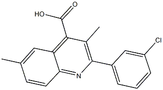 2-(3-chlorophenyl)-3,6-dimethyl-4-quinolinecarboxylic acid 化学構造式