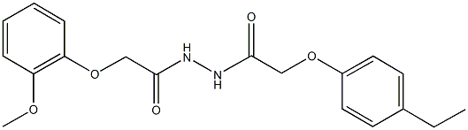 N'-[(4-ethylphenoxy)acetyl]-2-(2-methoxyphenoxy)acetohydrazide,,结构式