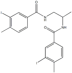 3-iodo-N-{2-[(3-iodo-4-methylbenzoyl)amino]-1-methylethyl}-4-methylbenzamide Struktur