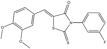 5-(3,4-dimethoxybenzylidene)-3-(3-fluorophenyl)-2-thioxo-1,3-thiazolidin-4-one 结构式