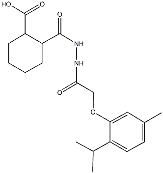 2-({2-[(2-isopropyl-5-methylphenoxy)acetyl]hydrazino}carbonyl)cyclohexanecarboxylic acid 结构式